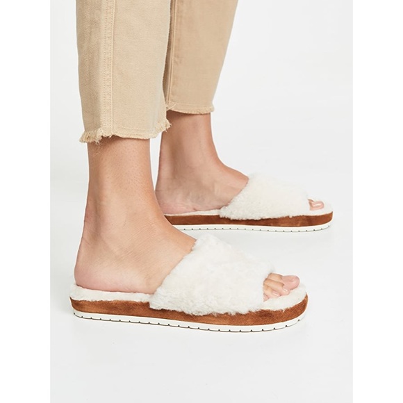 Vince Shoes - NWOT Vince Kalina Shearling Slide Teddy Sandals